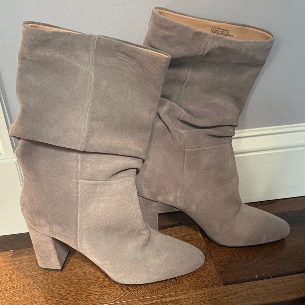 Banana Republic Suede Gray Heeled Boots